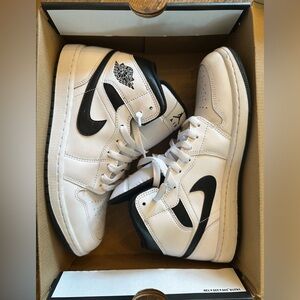 Jordan White and Black High-Top Sneakers